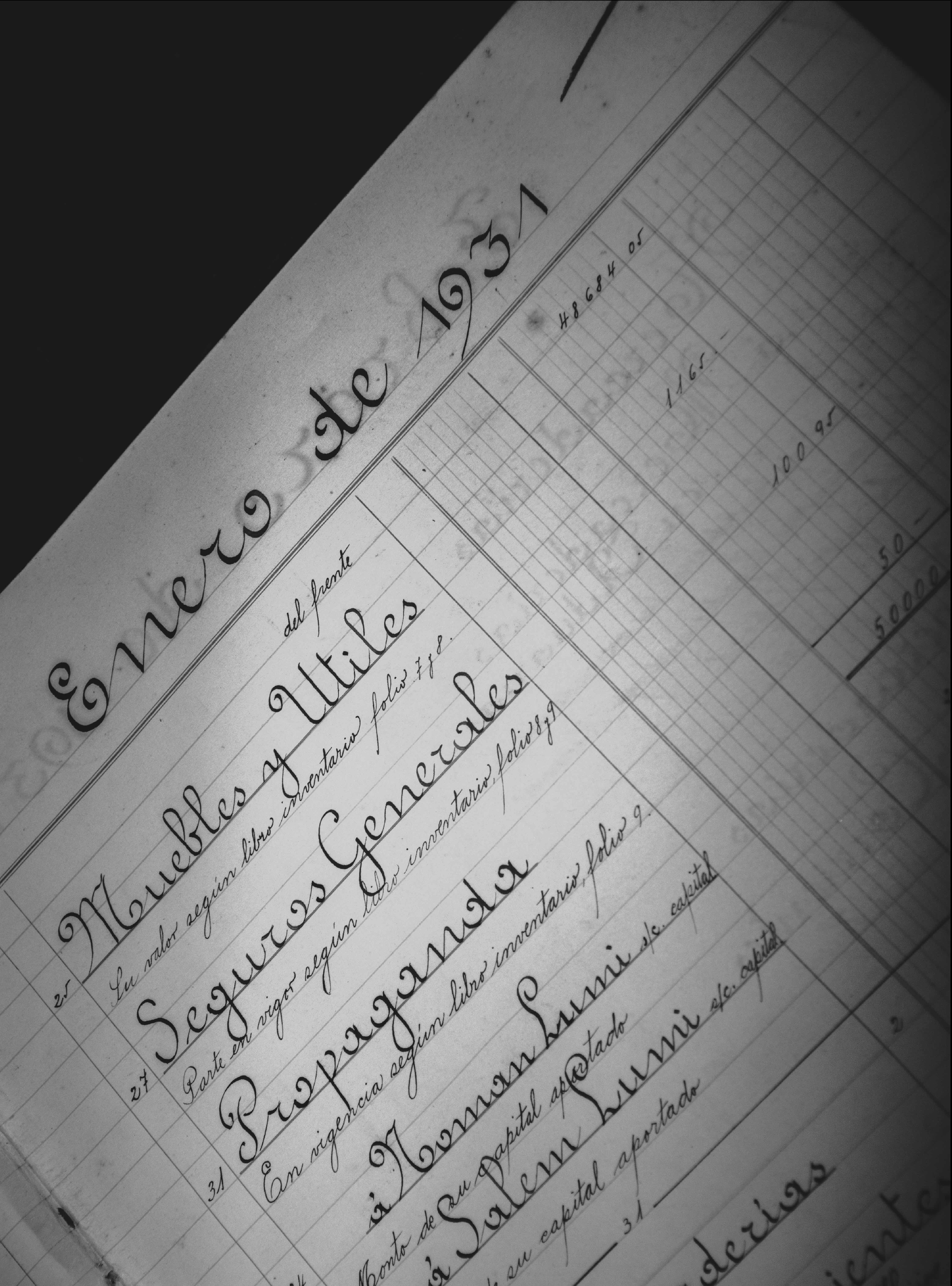 Registro contable de 1931